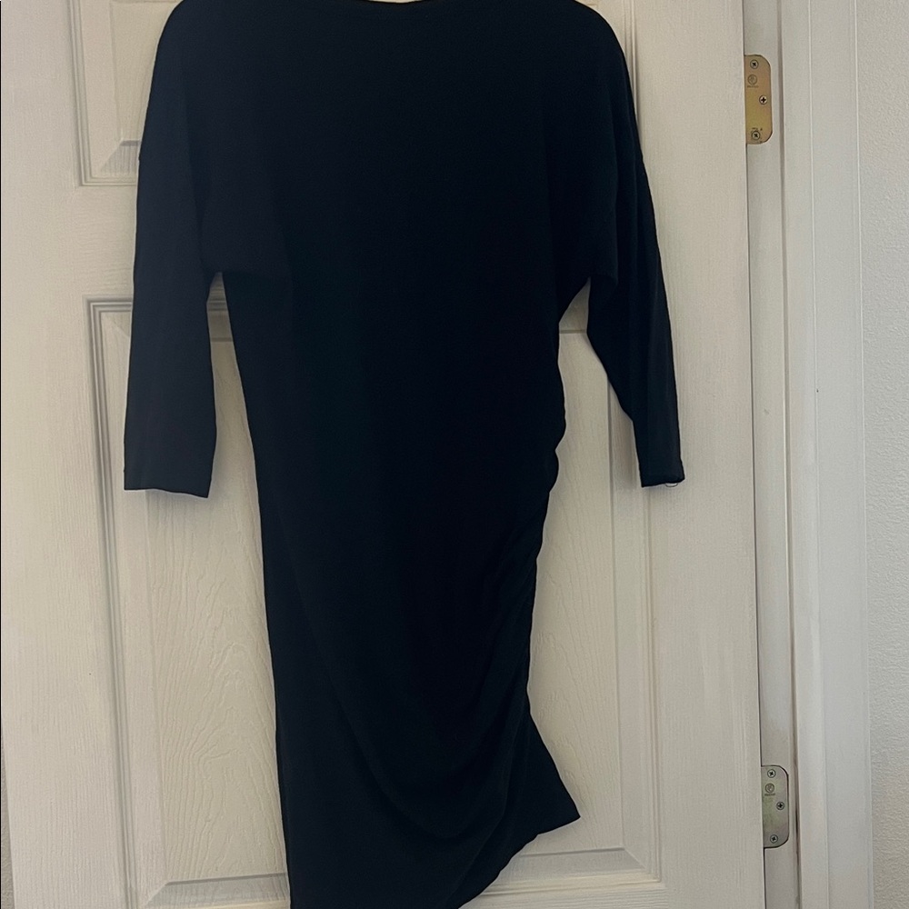 Sundry Classic Black 3/4 side shirred Dress - Picture 5 of 5